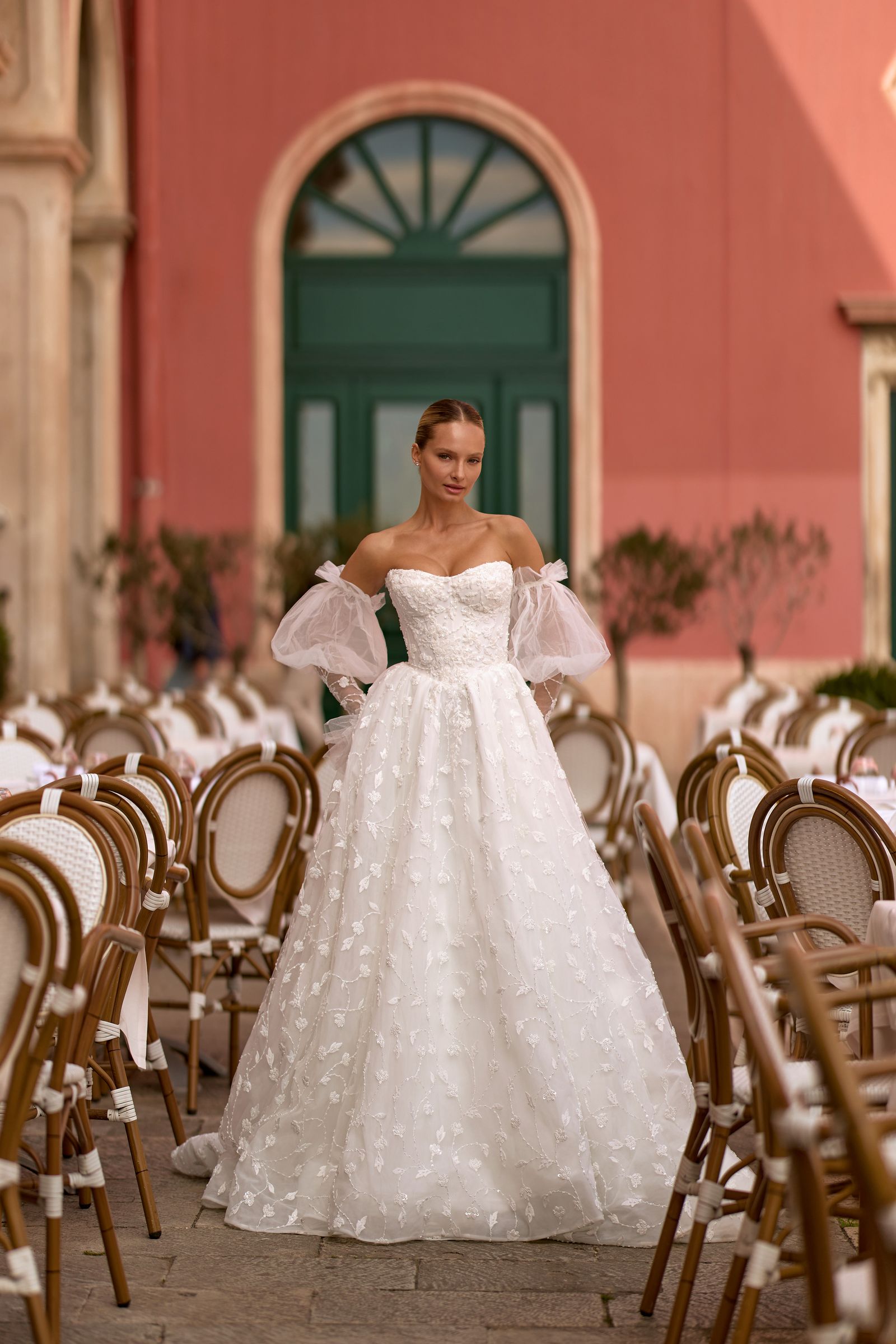 Pamela wedding dress, front view