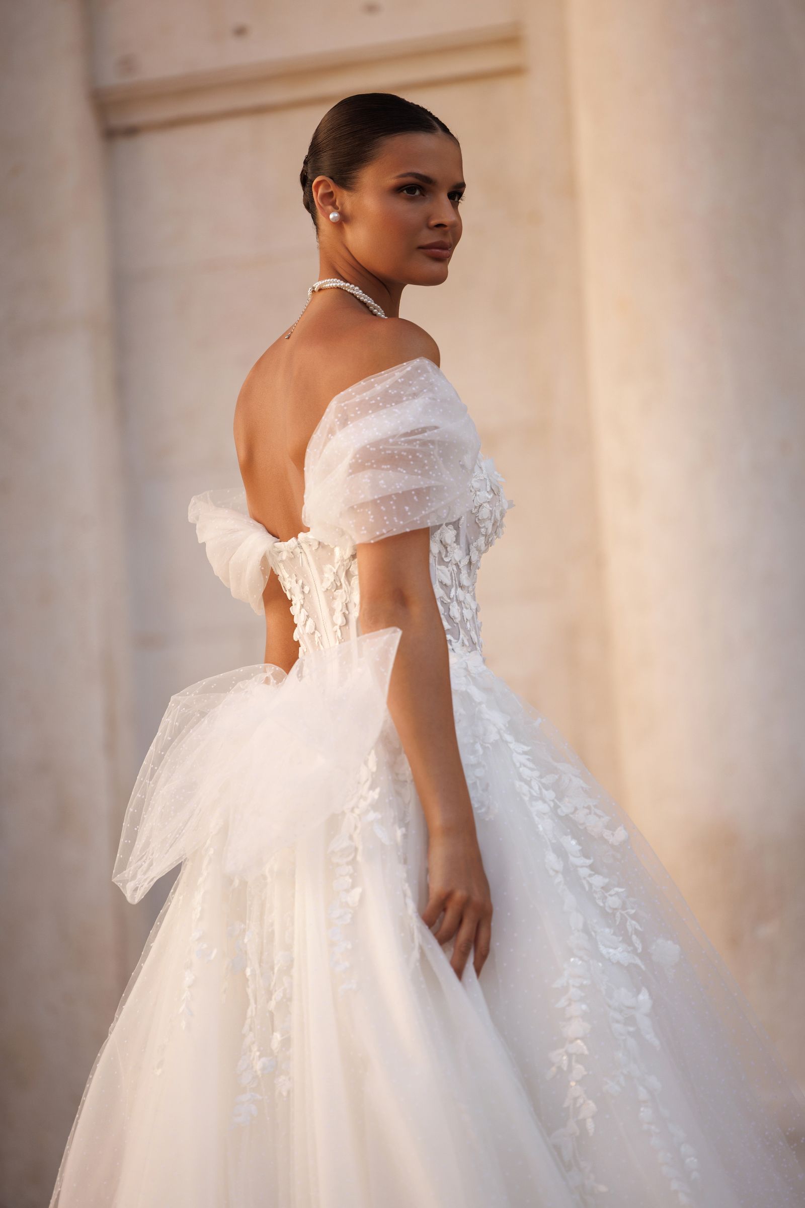 Remi wedding dress, back detail view