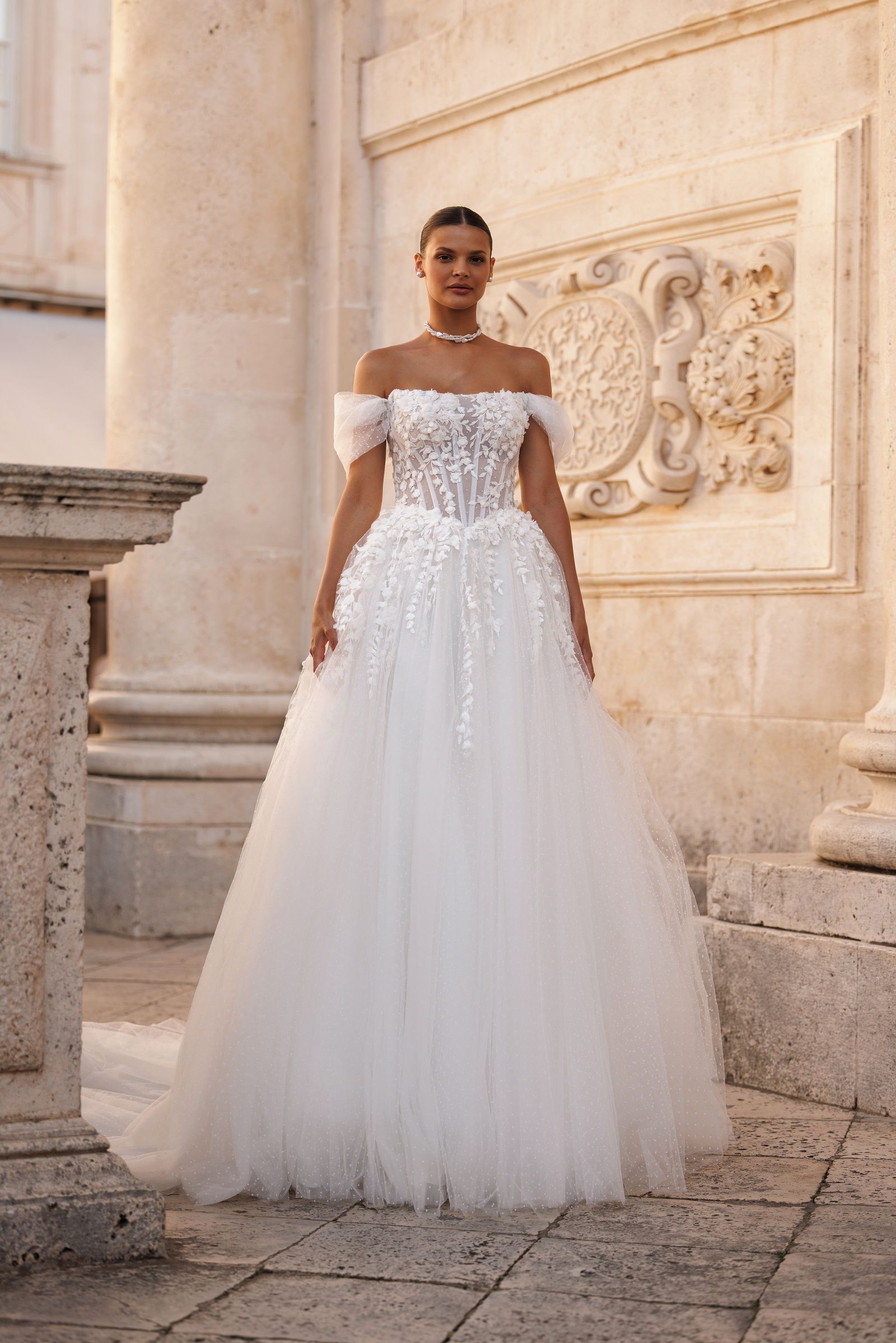 Remi wedding dress, front view