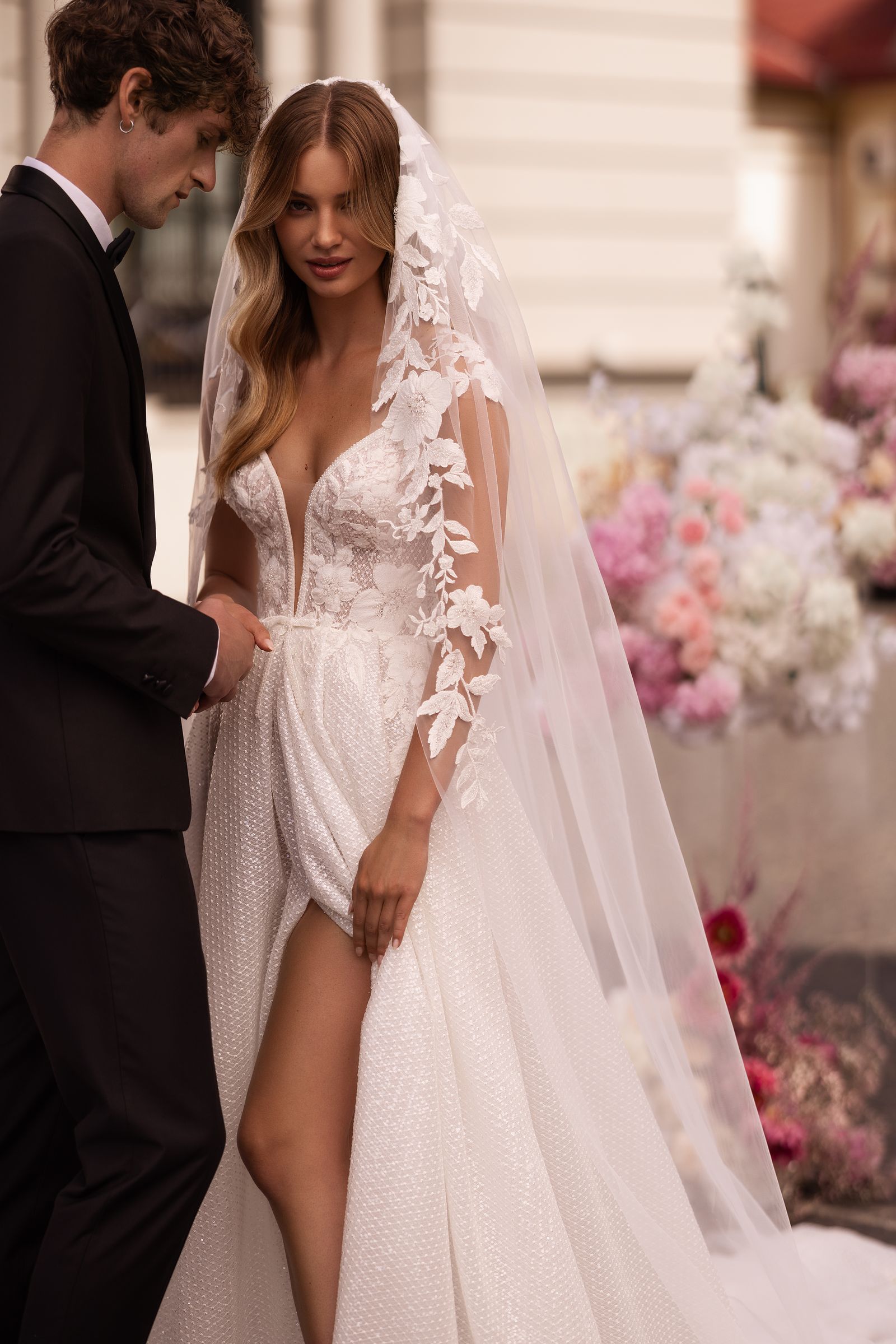 Roberta wedding dress, detail view