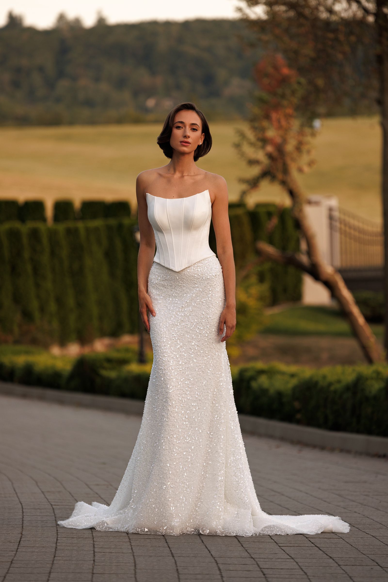Ruby — mermaid wedding dress, front view