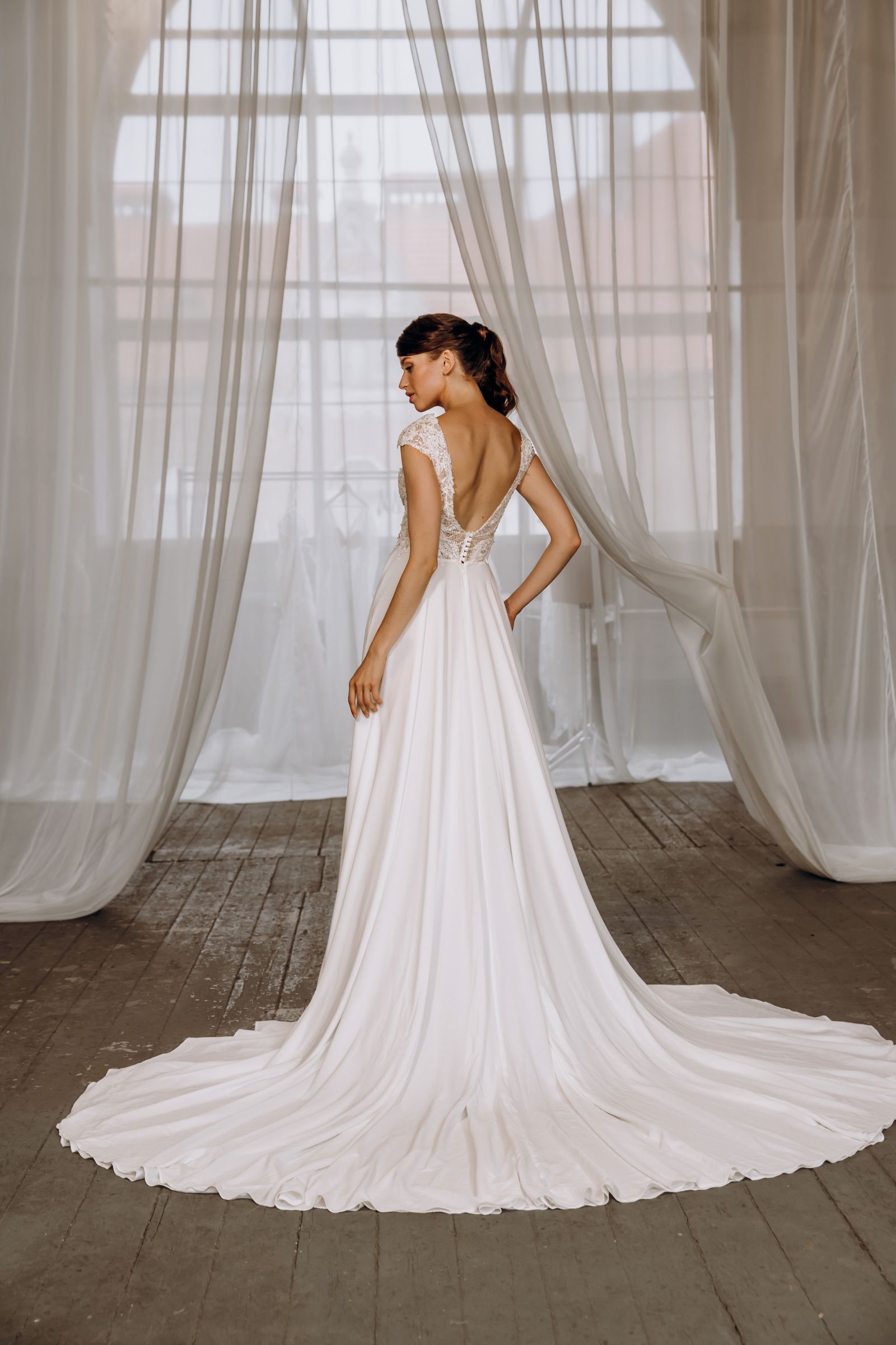 Sabrina wedding dress, back view