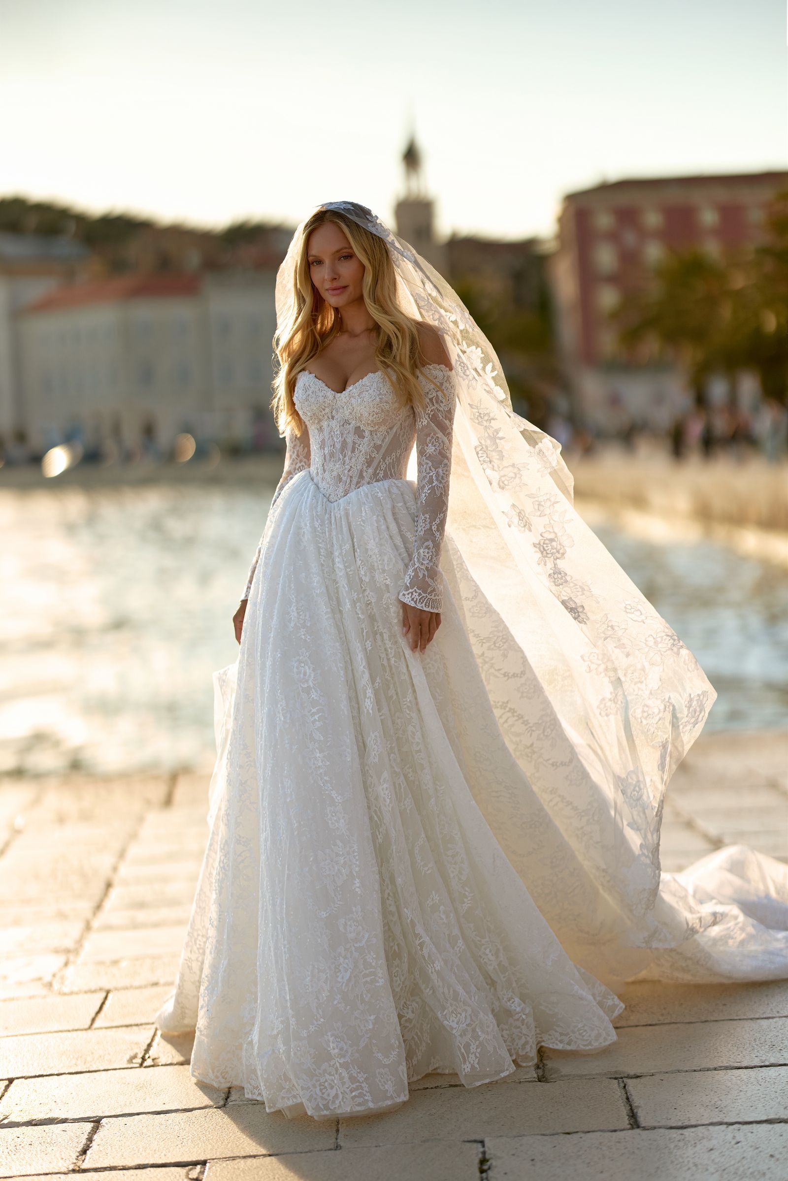 Scarlet wedding dress, front view