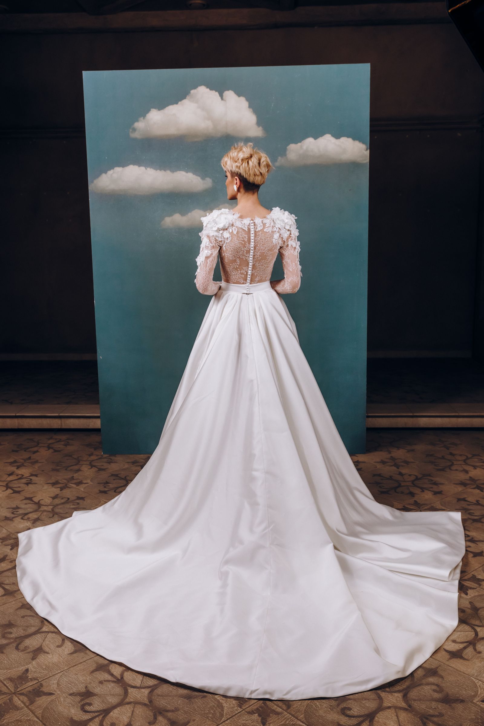 Terry wedding dress, back view