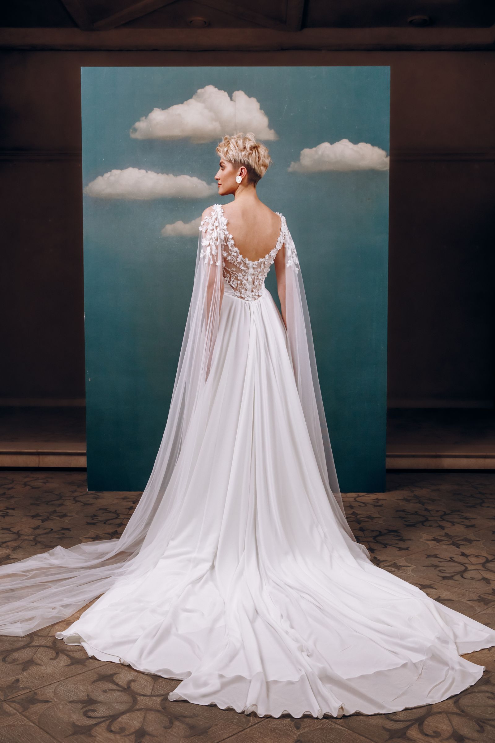 Tess wedding dress, back view
