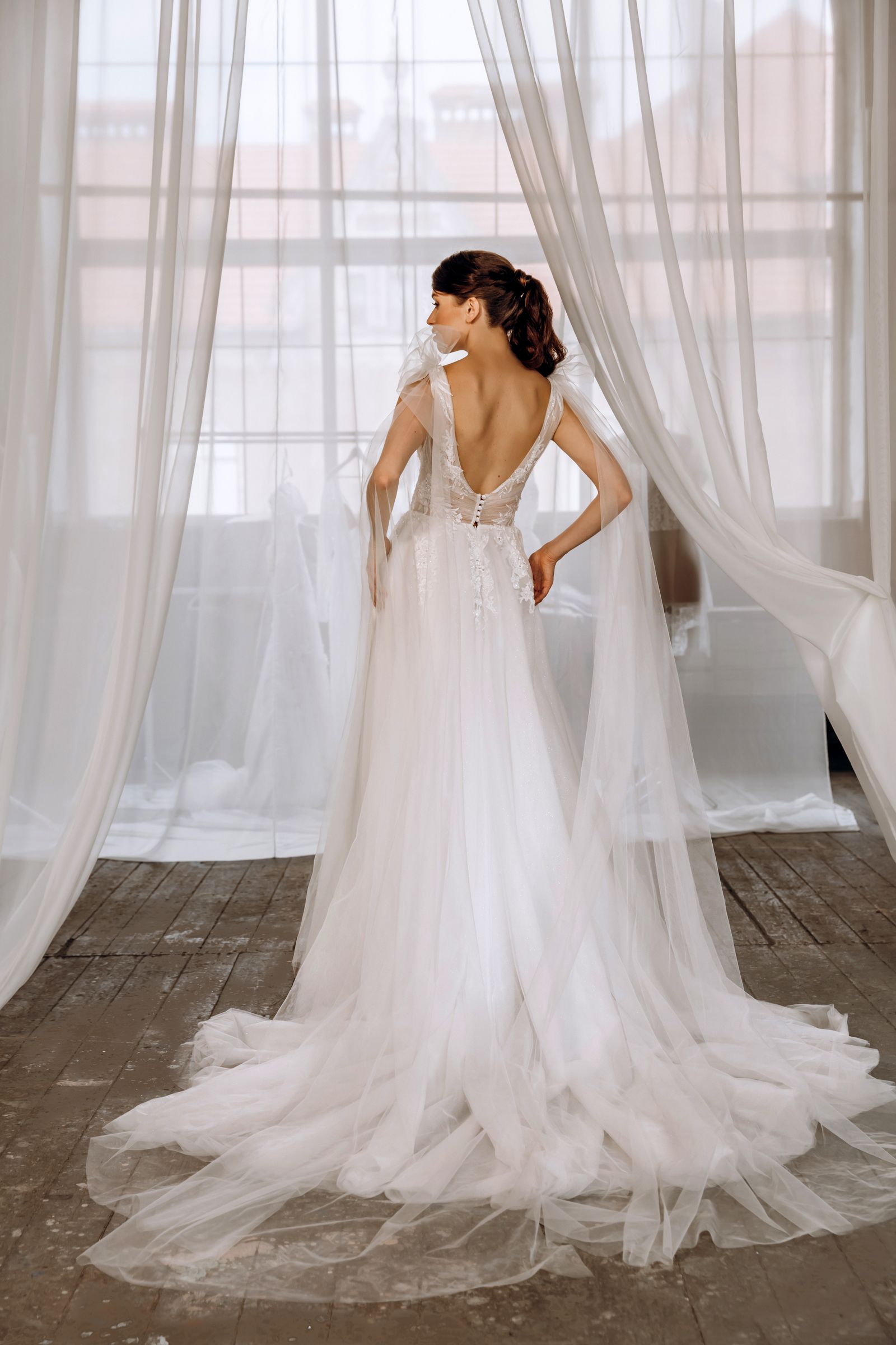 Xenia wedding dress, back view