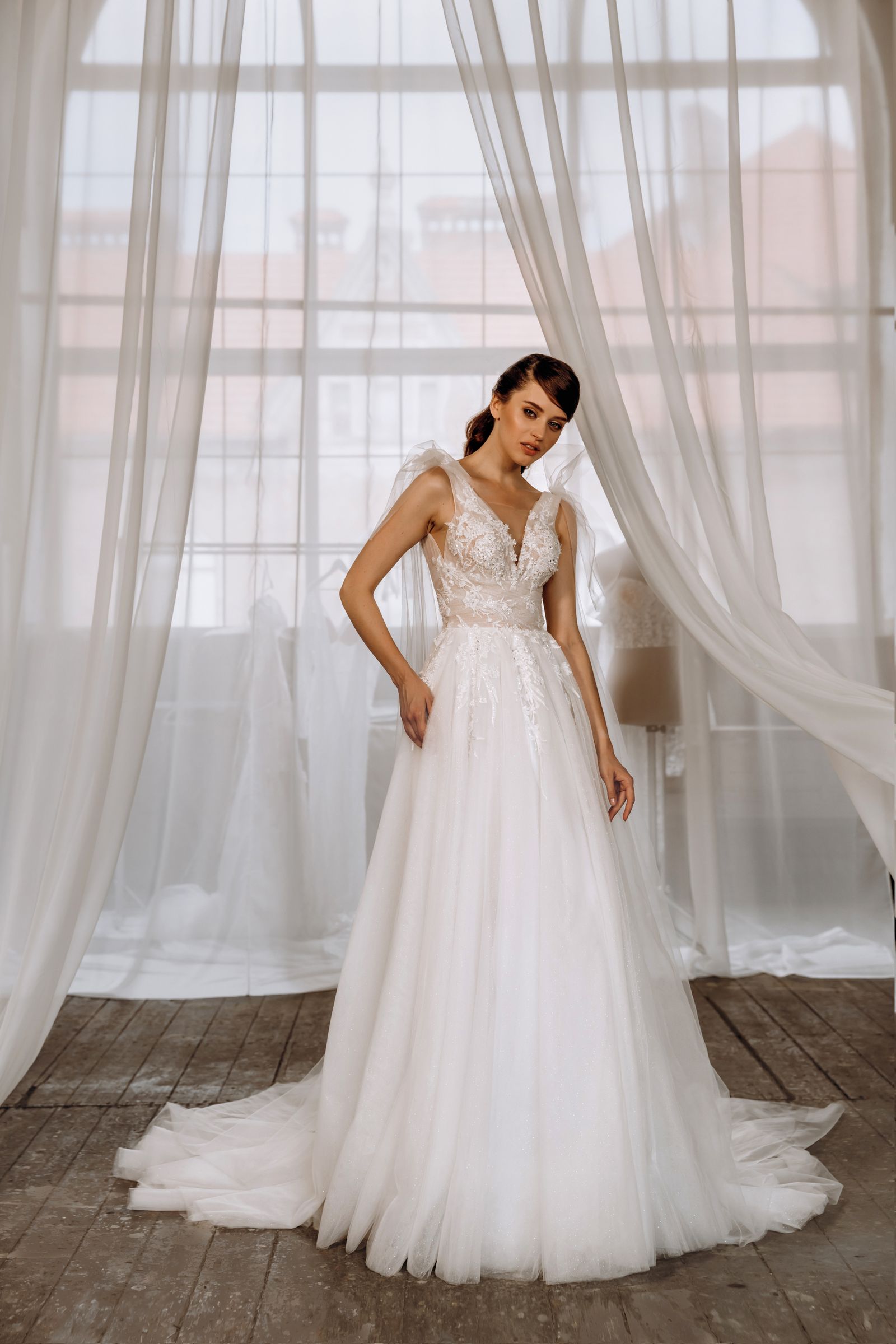 Xenia wedding dress, front view