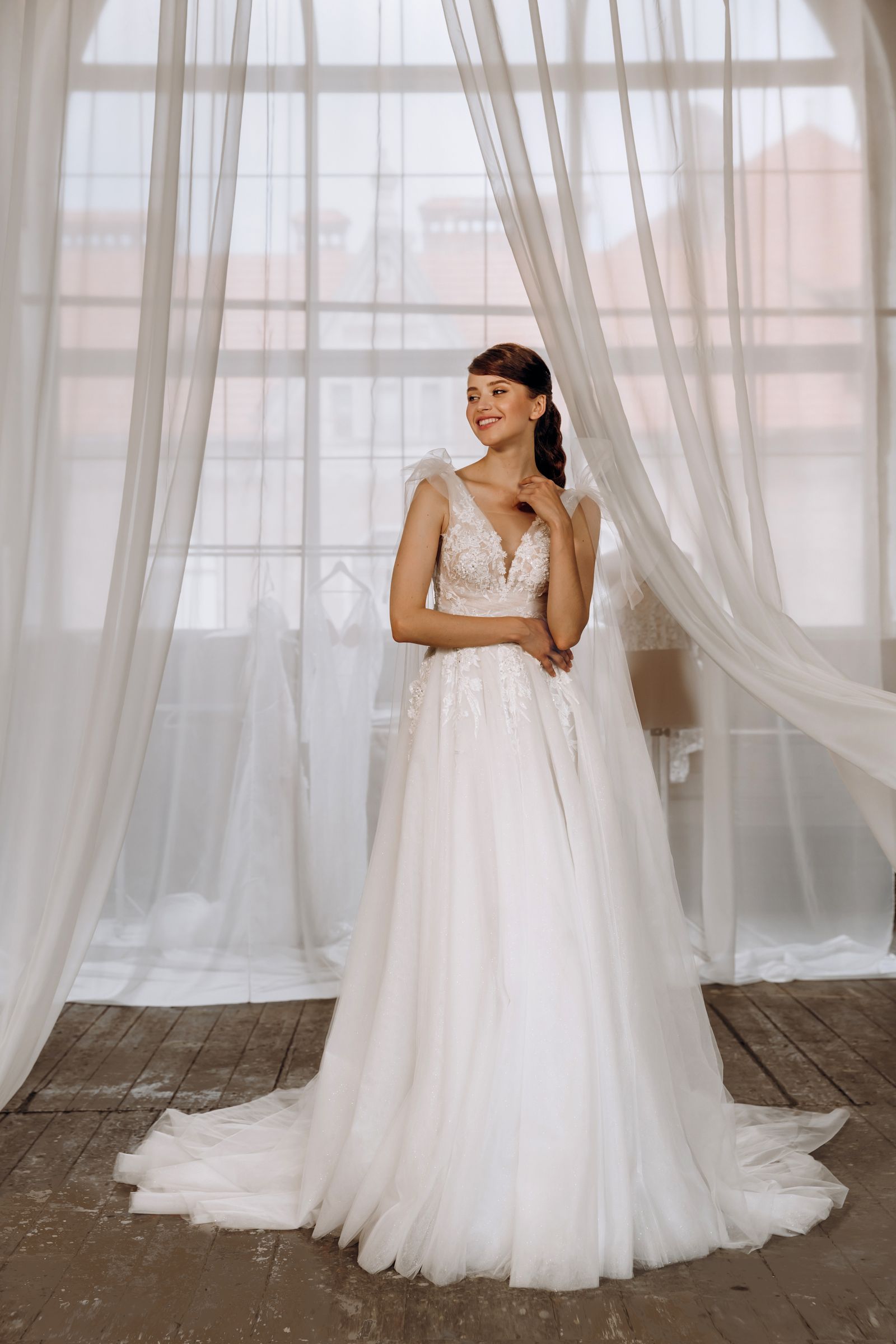 Xenia wedding dress, front view